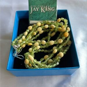Jay King Mine Finds Peridot Jade 3 Strand Beaded Necklace